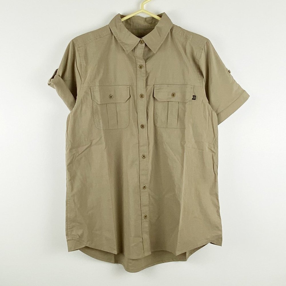 United by Blue,NWOT Women's Hiking Shirt, Short-sleeve, Button down,Khaki,Size M